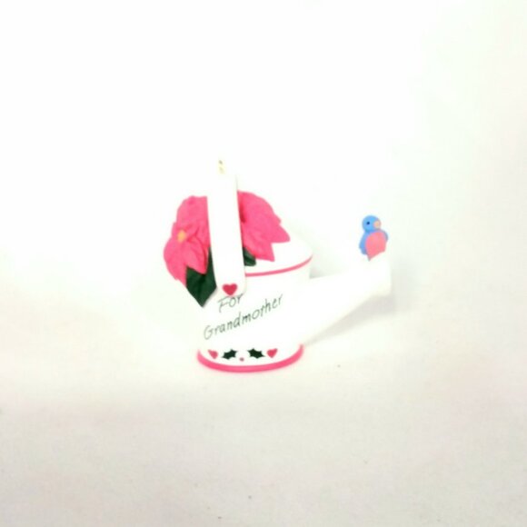 Keepsake Watering Pot & Bird Porcelain Christmas Tree Ornament "For Grandmother" - Picture 2 of 5